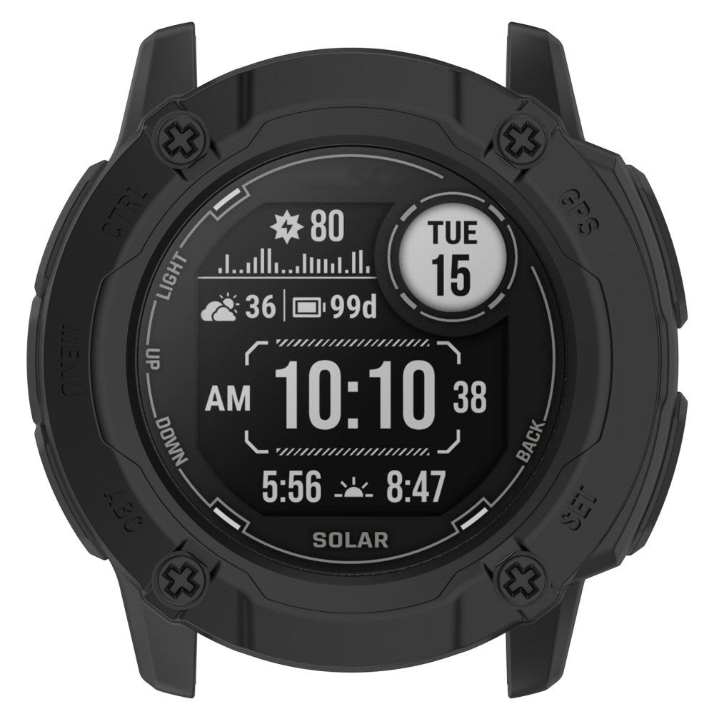 Garmin Instinct 2X Solar Fleksibelt TPU Plast Deksel – Svart