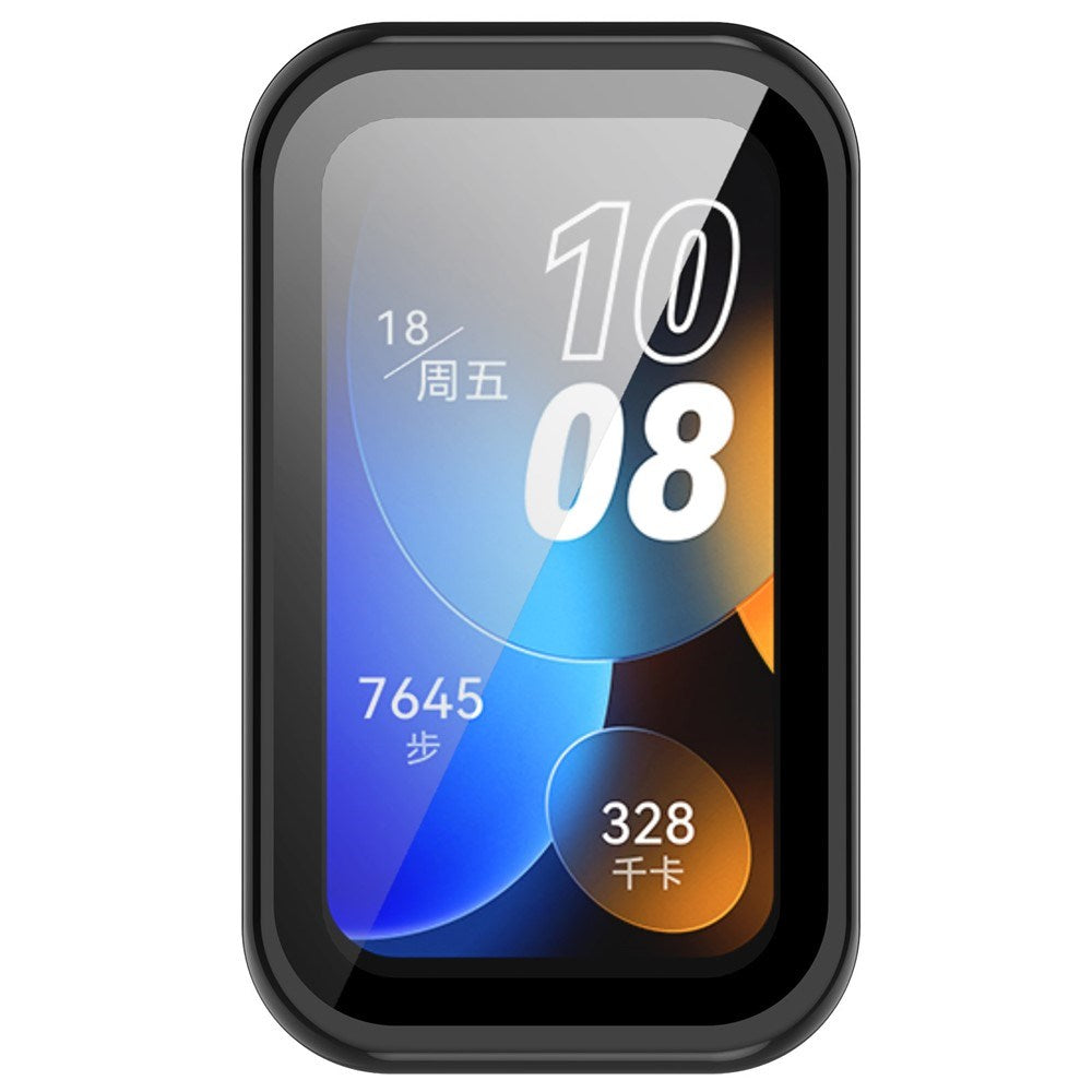 Huawei Band 10 / 9 / 8 EIDERWOOD Hard Plast Deksel m. Beskyttelsesglass – Svart