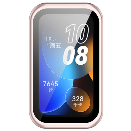 Huawei Band 10 / 9 / 8 EIDERWOOD Hard Plast Deksel m. Beskyttelsesglass – Rosa
