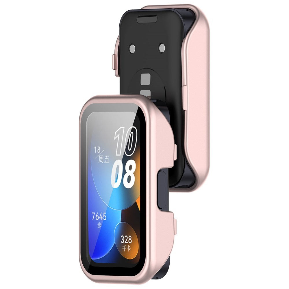 Huawei Band 10 / 9 / 8 EIDERWOOD Hard Plast Deksel m. Beskyttelsesglass – Rosa
