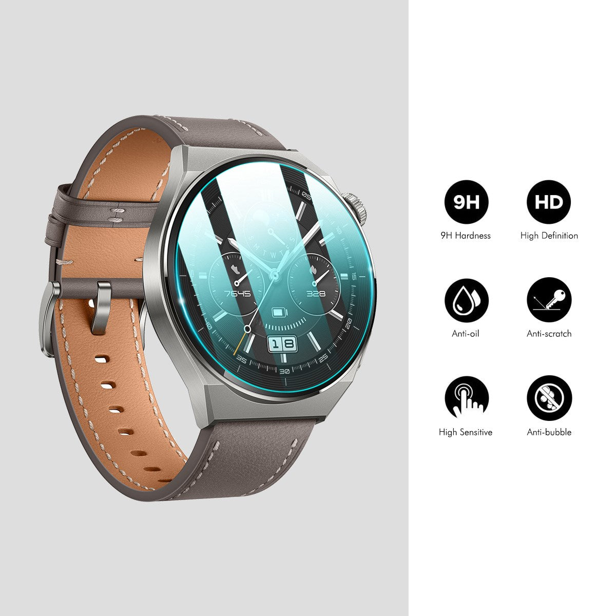 Samsung Galaxy Watch 8 (40mm) Skjermbeskytter i Herdet Glass - 2 Stk. - Gjennomsiktig