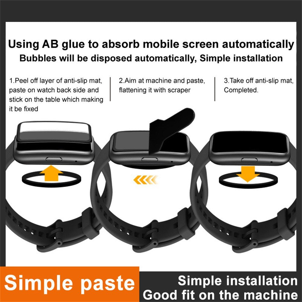 Huawei Band 11 Pro IMAK Skjermbeskytter - Gjennomsiktig / Svart Kant