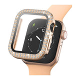 Apple Watch (38mm) Deksel i Hardplast Med Innebygd Skjermbeskytter - Rose Gold & Rhinsten