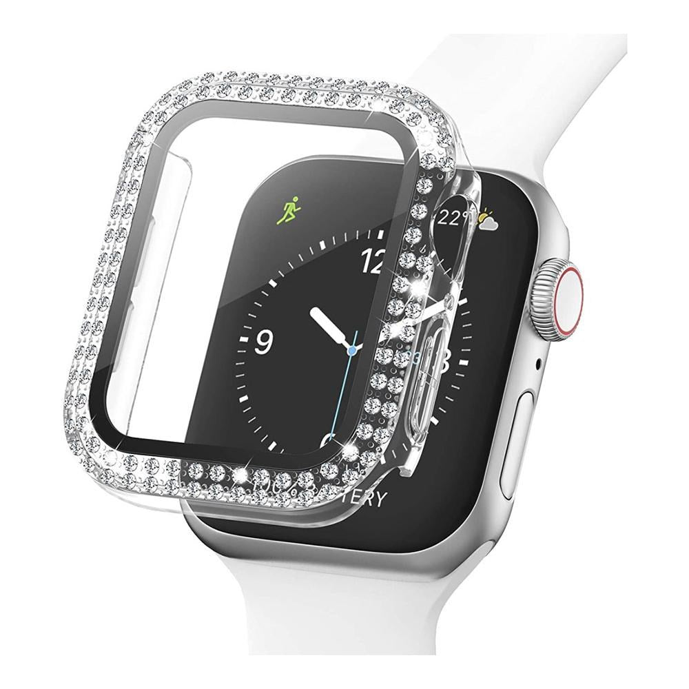 Apple Watch SE/6/5/4 (40mm) Deksel i Hardplast Med Innebygd Skjermbeskytter - Gjennomsiktig & Rhinsten