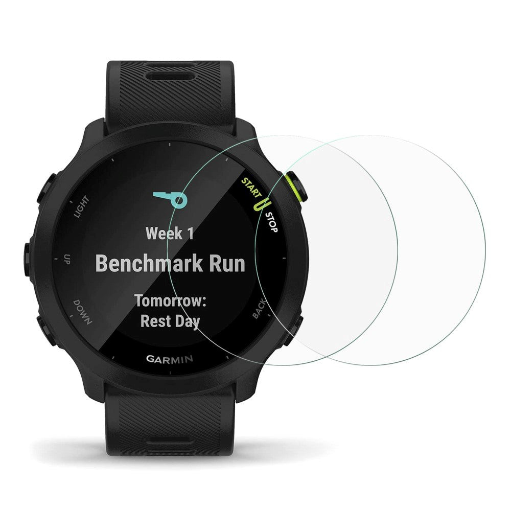 Garmin Forerunner 55 Arc-Edge Skjermbeskytter - Herdet glass - 2 stk. - Gjennomsiktig