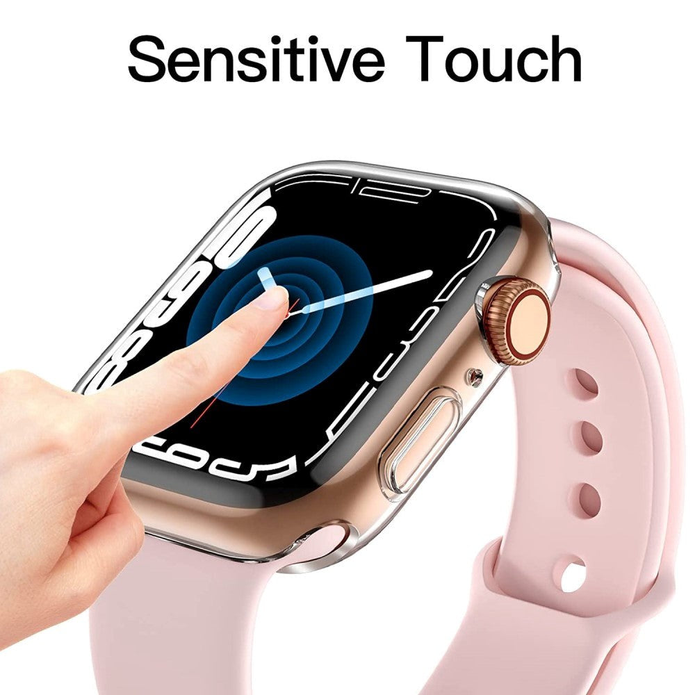 Apple Watch 9/8/7 (45mm) TPU Plast Deksel med innebygd Skjermbeskytter - Gjennomsiktig