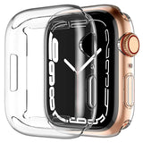 Apple Watch 9/8/7 (41mm) TPU Plast Deksel med innebygd Skjermbeskytter - Gjennomsiktig