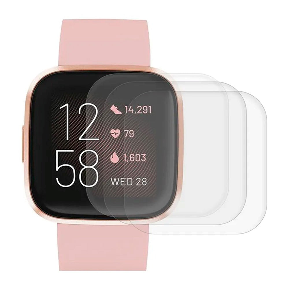 Fitbit Versa 4 / Versa 3 / Sense 2 / Sense Plast Skjermbeskytter - 3-Pak - Gjennomsiktig