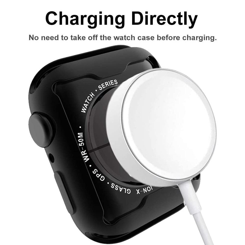 Apple Watch Ultra 3 / 2 / 1 (49mm) Fleksibelt Plast Deksel m. Skjermbeskyttelse - Svart