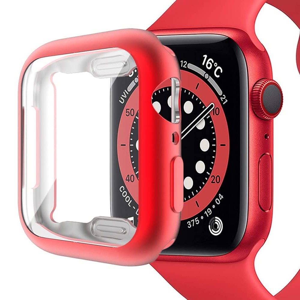 Apple Watch Ultra 3 / 2 / 1 (49mm) Fleksibelt Plast Deksel m. Skjermbeskyttelse - Rød