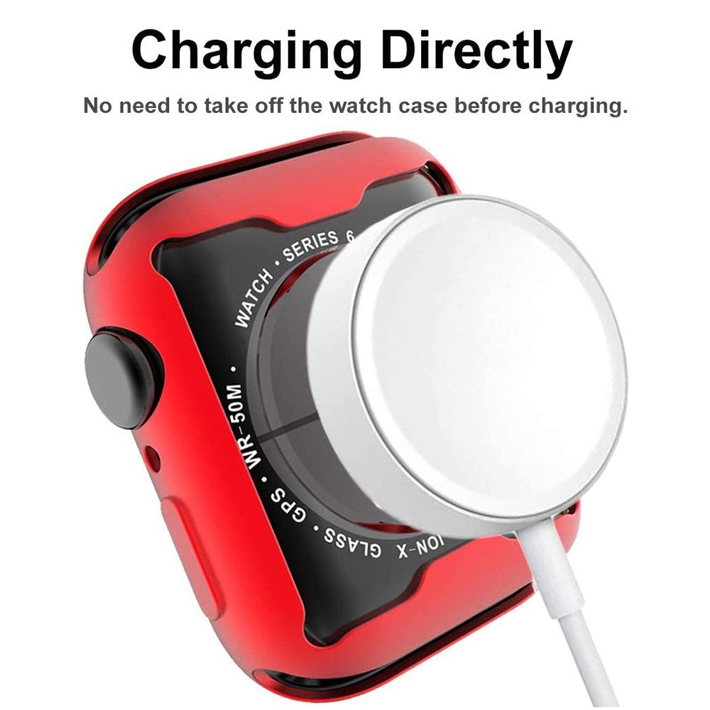 Apple Watch Ultra 3 / 2 / 1 (49mm) Fleksibelt Plast Deksel m. Skjermbeskyttelse - Rød