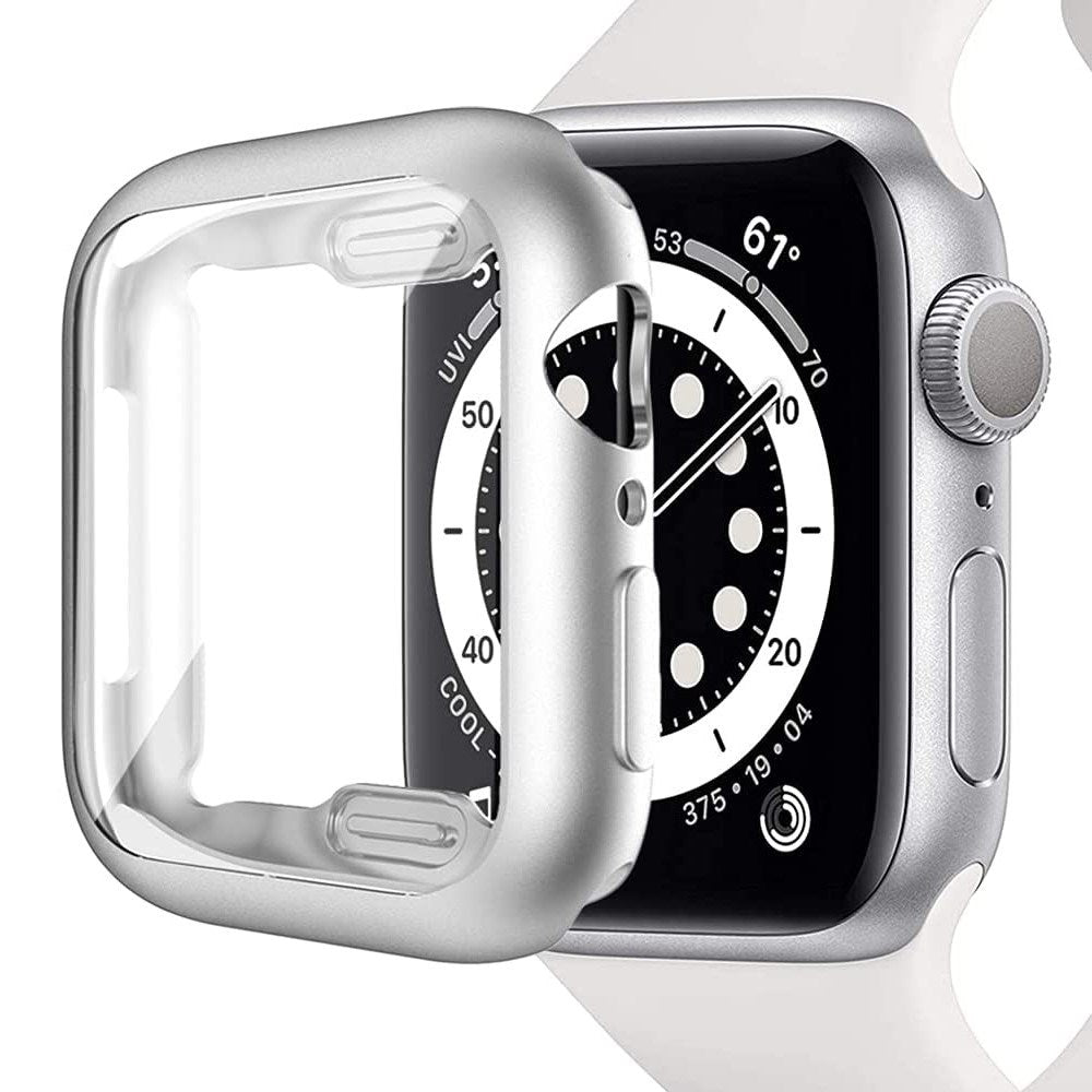 Apple Watch Ultra 3 / 2 / 1 (49mm) Fleksibelt Plast Deksel m. Skjermbeskyttelse - Sølv