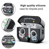 Apple AirPods Pro (2. Gen.) Silikon Deksel m. Astronaut Design - Grå