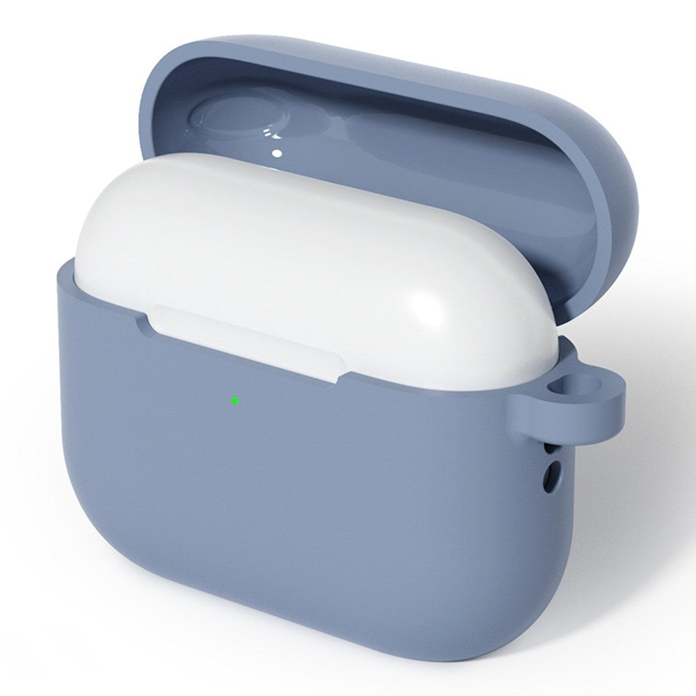 Apple AirPods Pro (3. gen.) Silikon Deksel med Karabinkrok – Blågrå
