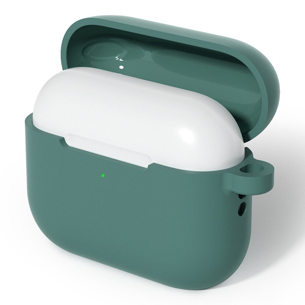 Apple AirPods Pro (3. gen.) Silikon Deksel med Karabinkrok – Mørkegrønn