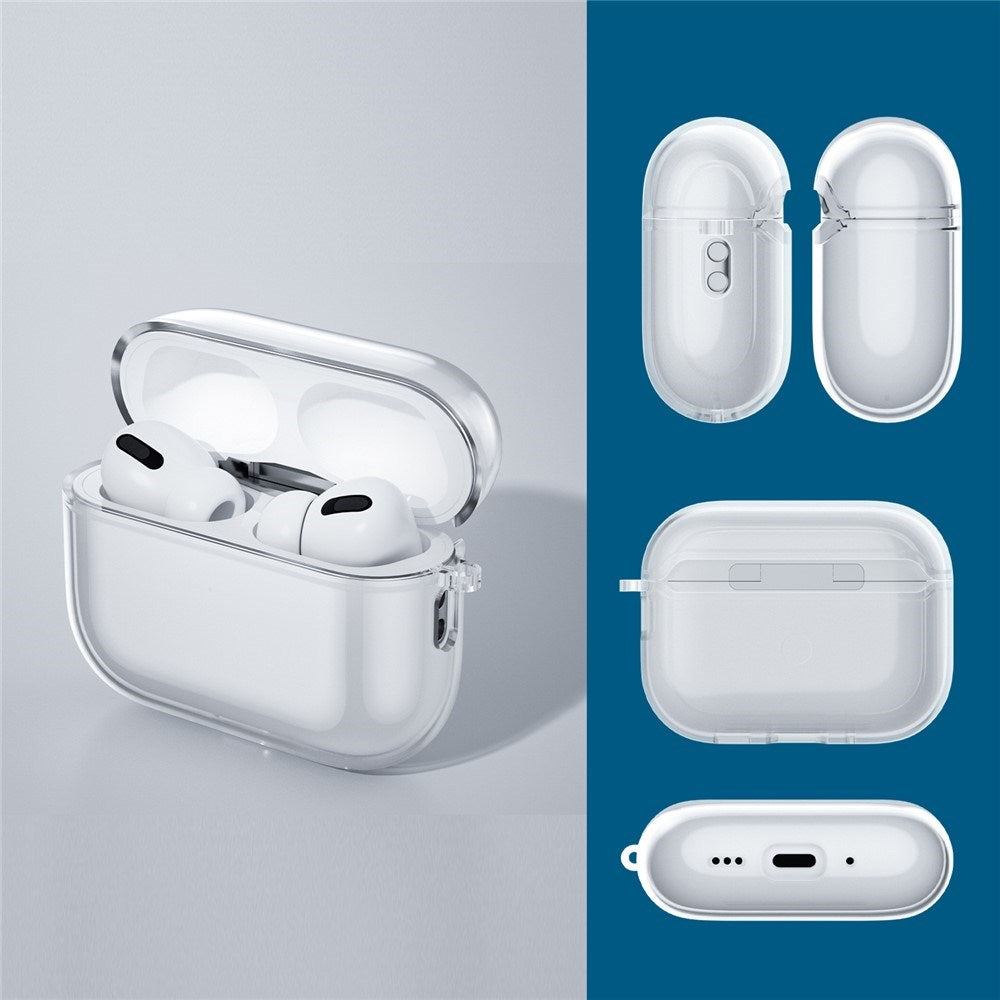 Apple AirPods Pro (3. gen.) Transparent Fleksibelt Plast Deksel - Gjennomsiktig / Svart
