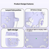 Apple AirPods Pro (3. Gen.) Silikon Katt Deksel m. Gamer Design - Grå