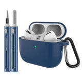 Apple AirPods Pro (3. gen.) Silikon Deksel m. Karabinkrok & Rengjøringspenn - Midnight Blue