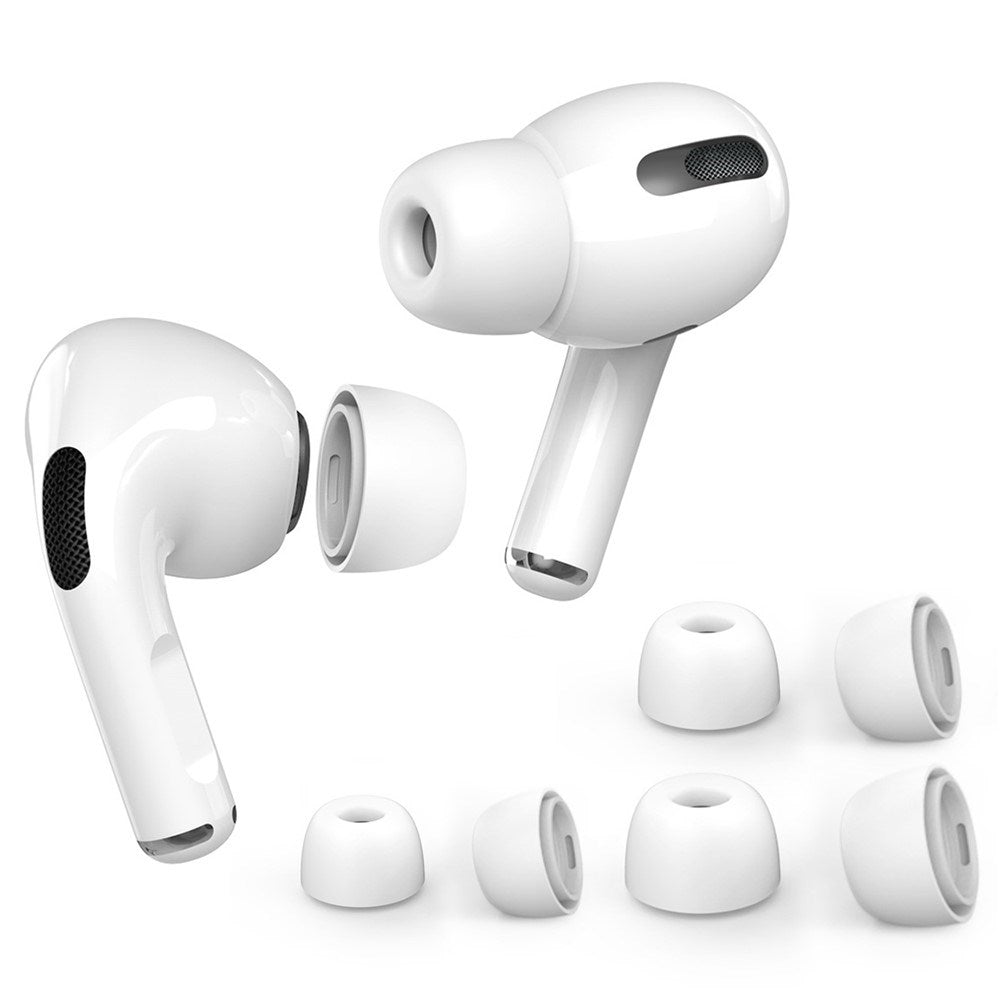 AirPods Pro (1. & 2. Gen.) AHASTYLE silikonørepropper – S / M / L – Hvit