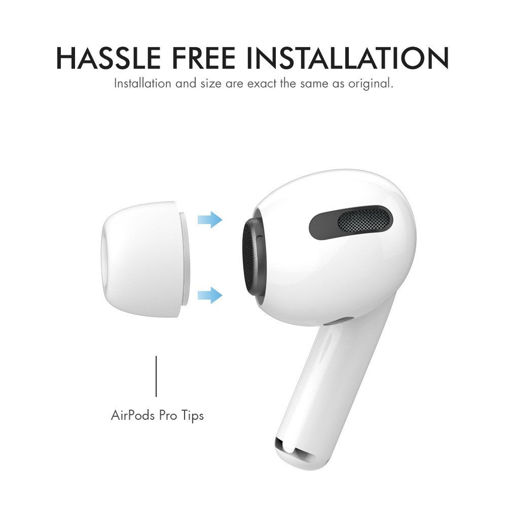 AirPods Pro (1. & 2. Gen.) AHASTYLE silikonørepropper – S / M / L – Svart