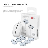 Apple AirPods (1. & 2. Gen.) Ørepropper 3-Pakning med Oppbevaringsetui – Størrelse S – Lys Blå