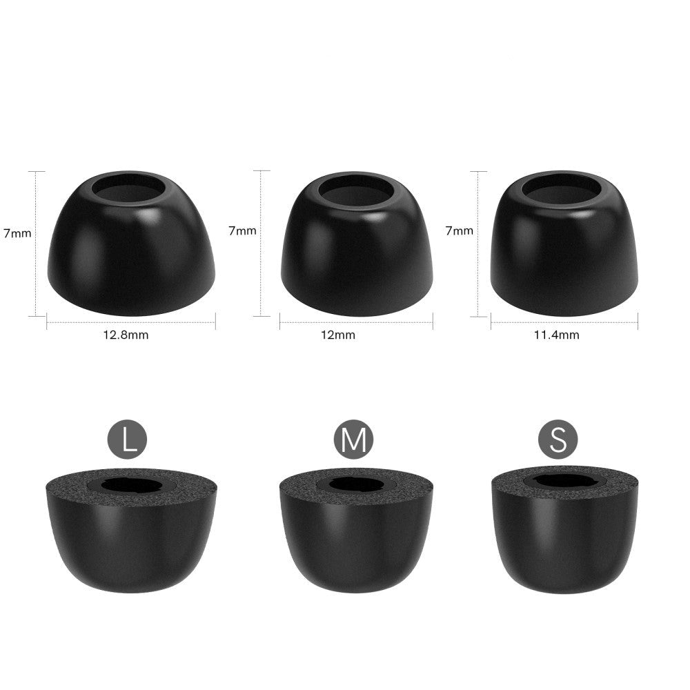 Samsung Galaxy Buds Pro / Buds2 Pro Memory Foam EarBuds Covers - Svart - Str. S