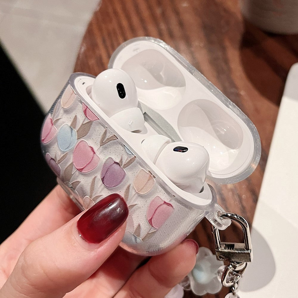 Apple Airpods Pro 2nd Gen (2022) Fleksibelt Deksel - Gjennomsiktig - Fargerike Blomster