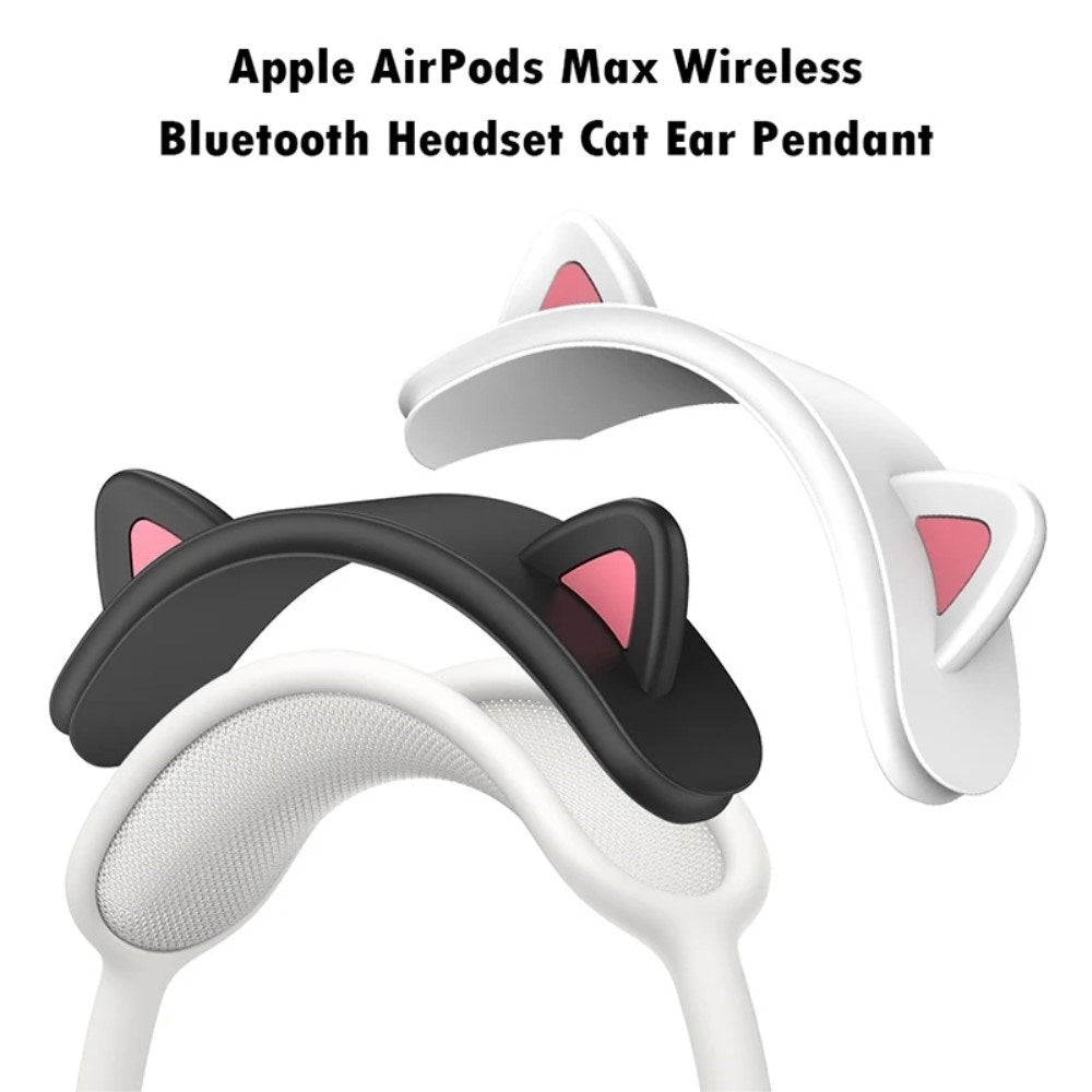 Airpods Max Headset Cat Ears Silikondeksel - Svart / Rosa