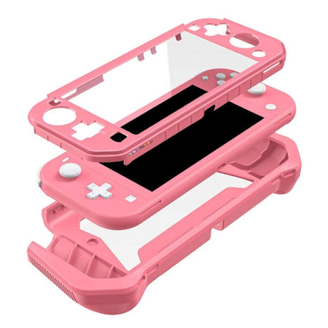 Nintendo Switch Lite 360° Plast Deksel m. Skjermbeskyttelse - Pink