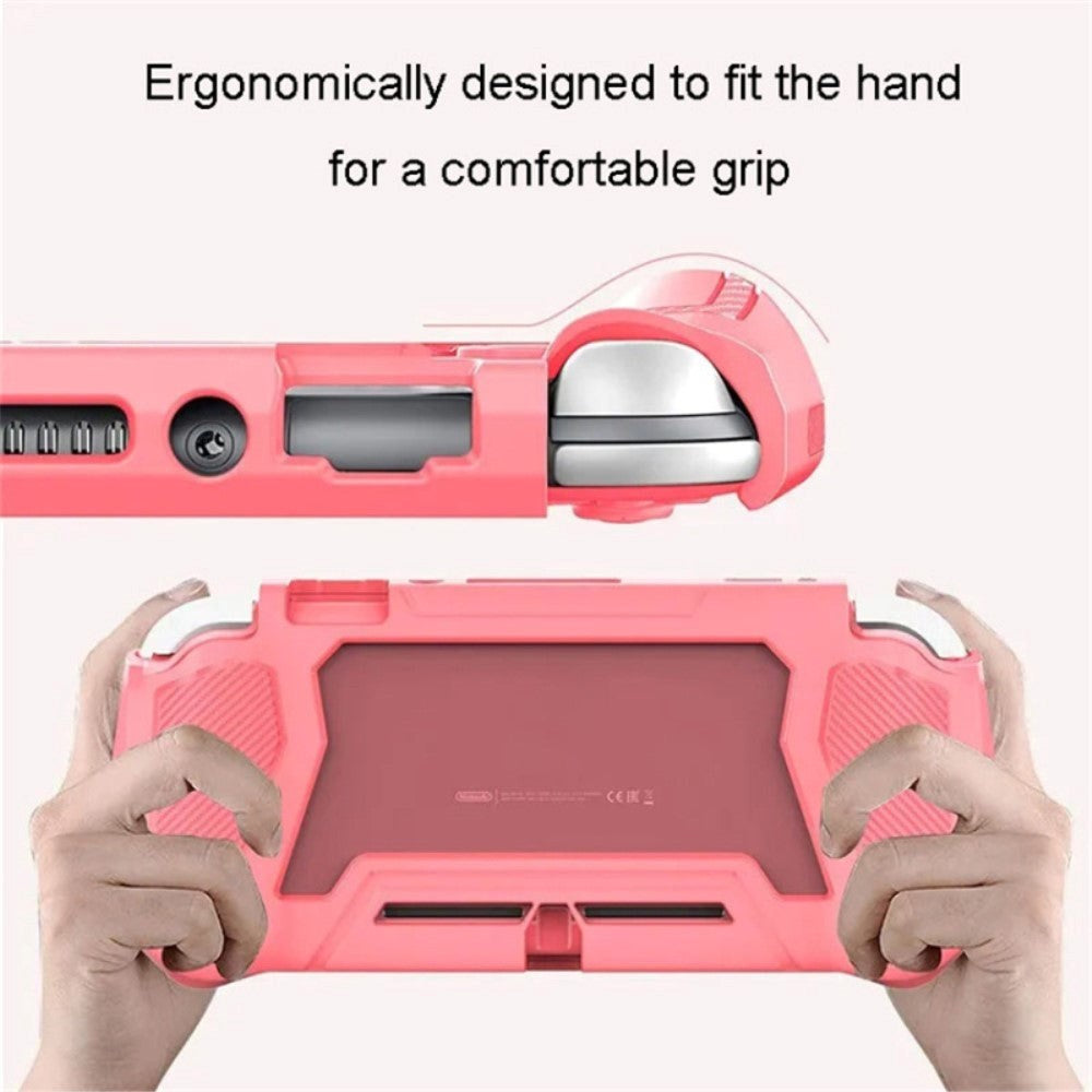 Nintendo Switch Lite 360° Plast Deksel m. Skjermbeskyttelse - Pink