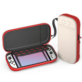 Nintendo Switch 2 Nylon Oppbevaringsveske m. Stropp - Beige / Rød