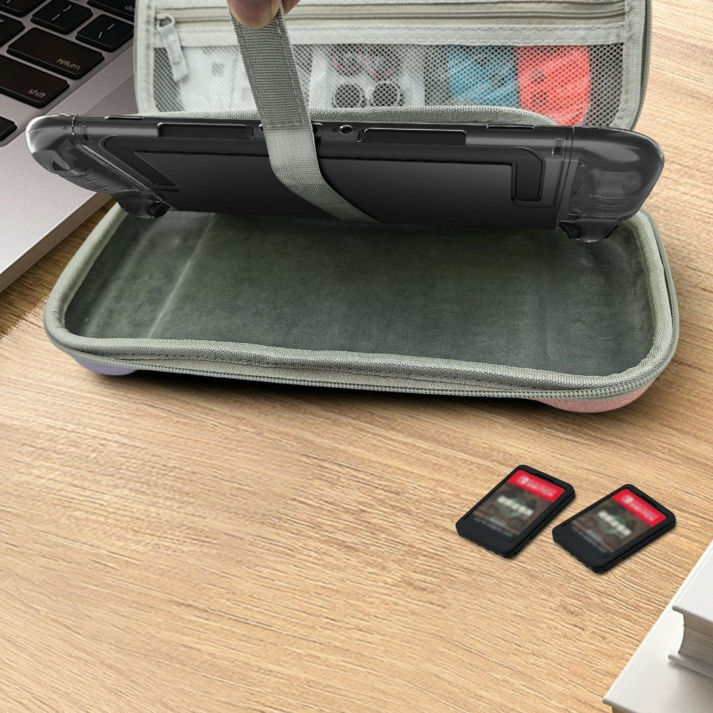 Nintendo Switch 2 Organisasjons- og Transportetui med Håndtak - Lilla / Rosa