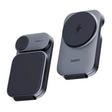 Aukey MagFusion 3-i-1 Magnetisk Foldbar Trådløs Lader - MagSafe Kompatibel - Grå