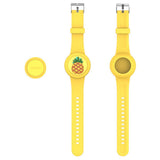 Apple AirTag 1. & 2. Gen. Silikonrem med 3D-Design – Gul / Ananas