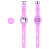 Apple AirTag 1. & 2. Gen. Silikonrem med 3D-Design – Rosa / Pingvin