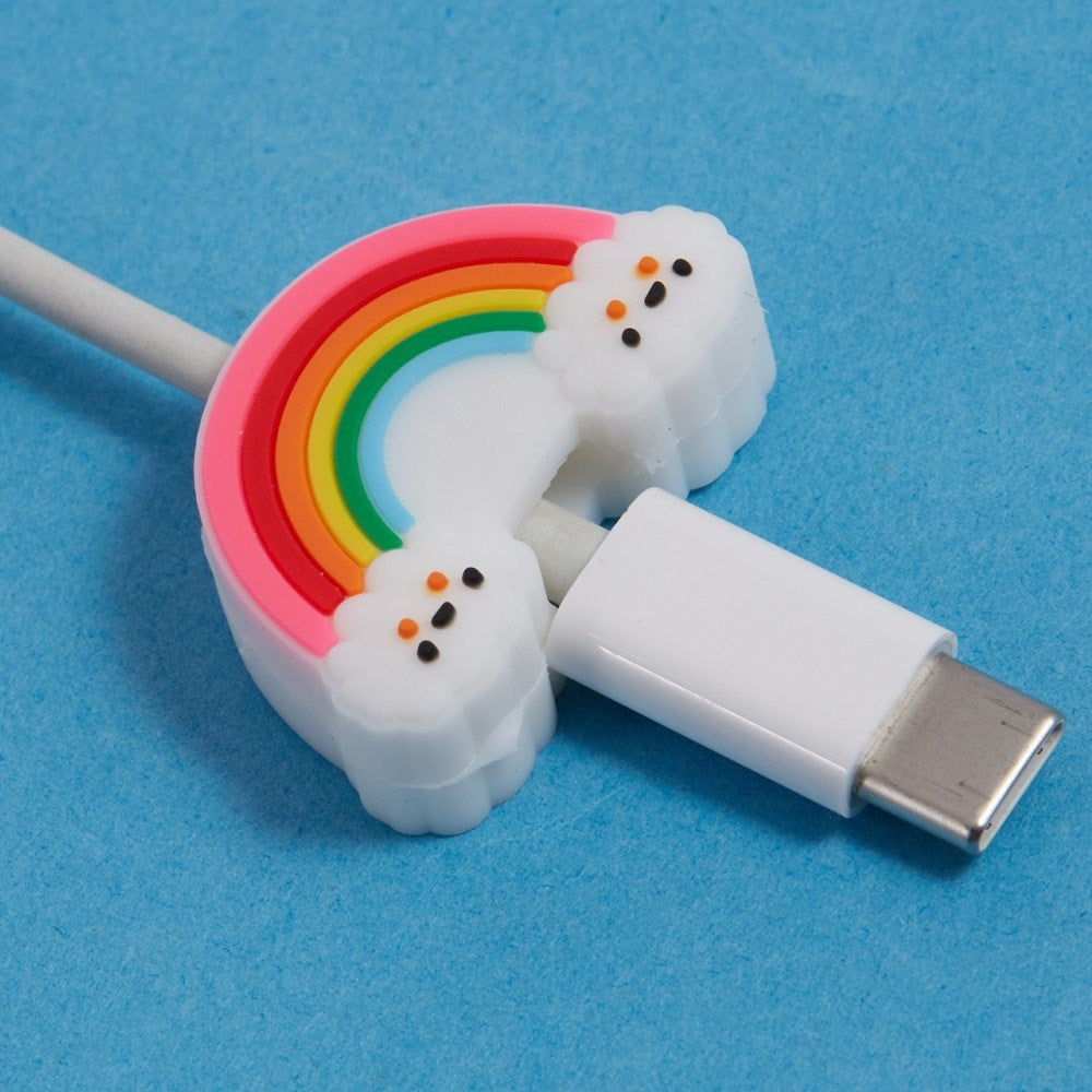 Kabelbeskytter for USB-C Kabel - Fargerik Regnbue