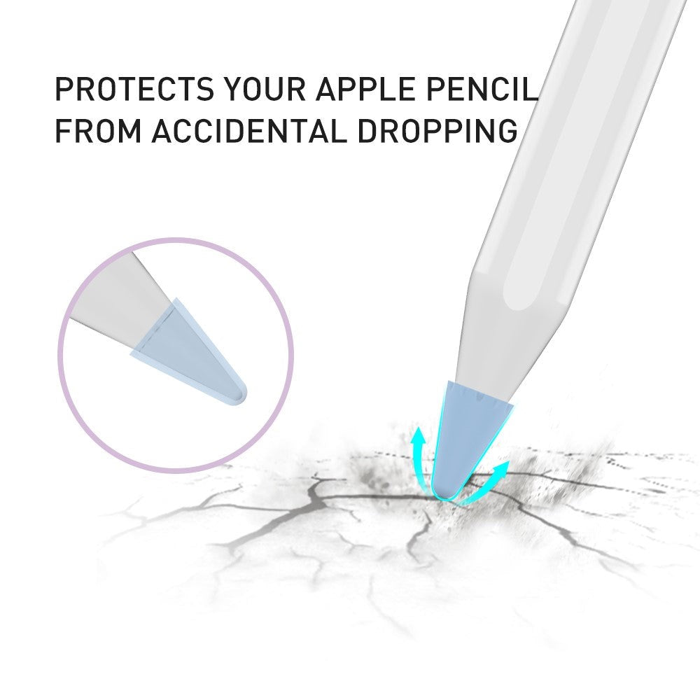 Apple Pencil 1 & 2nd Gen Pen Tip Cover 8 stk. Blå / Svart / Grå / Hvit