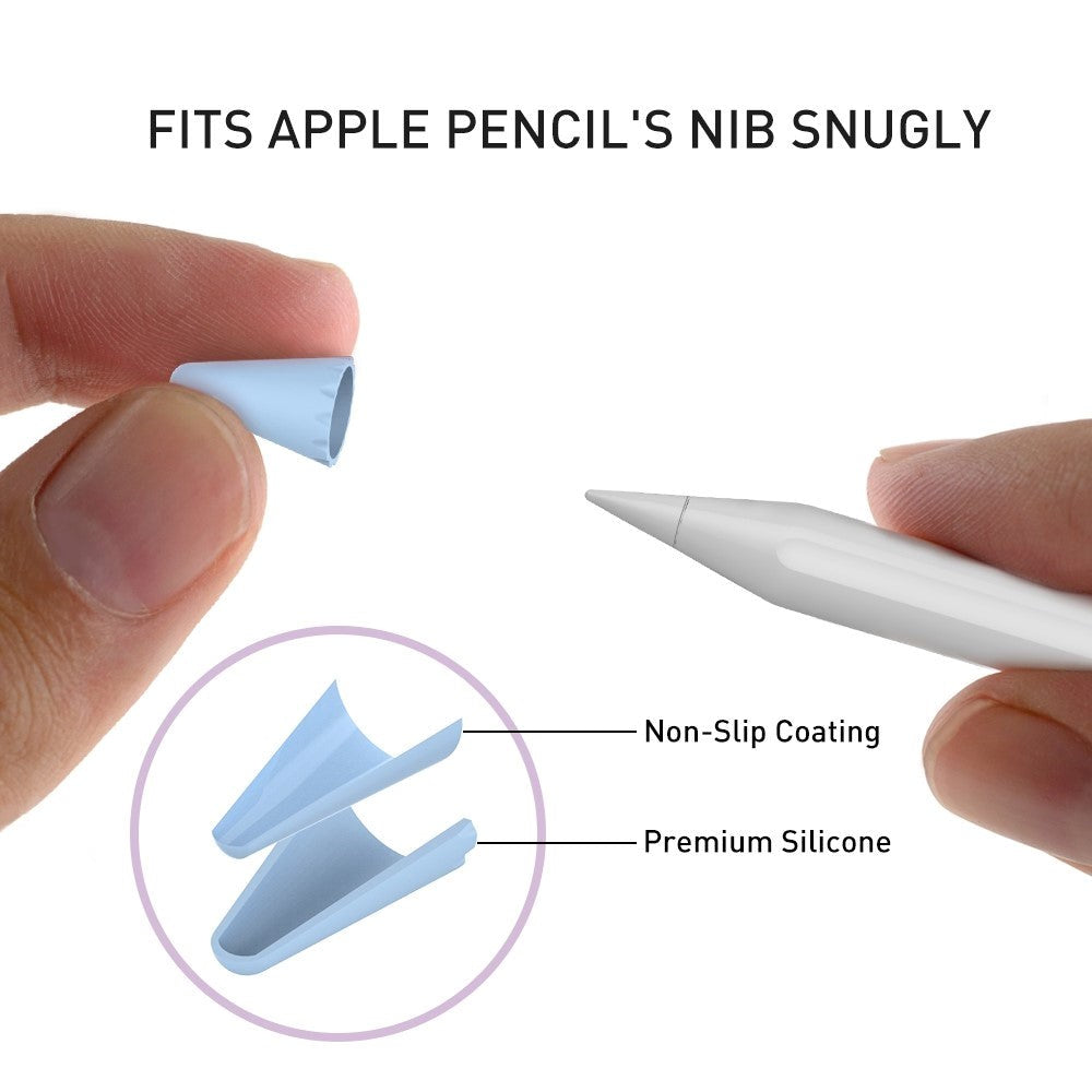 Apple Pencil 1 & 2nd Gen Pen Tip Cover 8 stk. Blå / Svart / Grå / Hvit