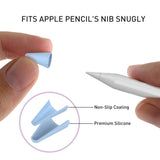 Apple Pencil 1 & 2nd Gen Pen Tip Cover 8 stk. Blå / Svart / Grå / Hvit