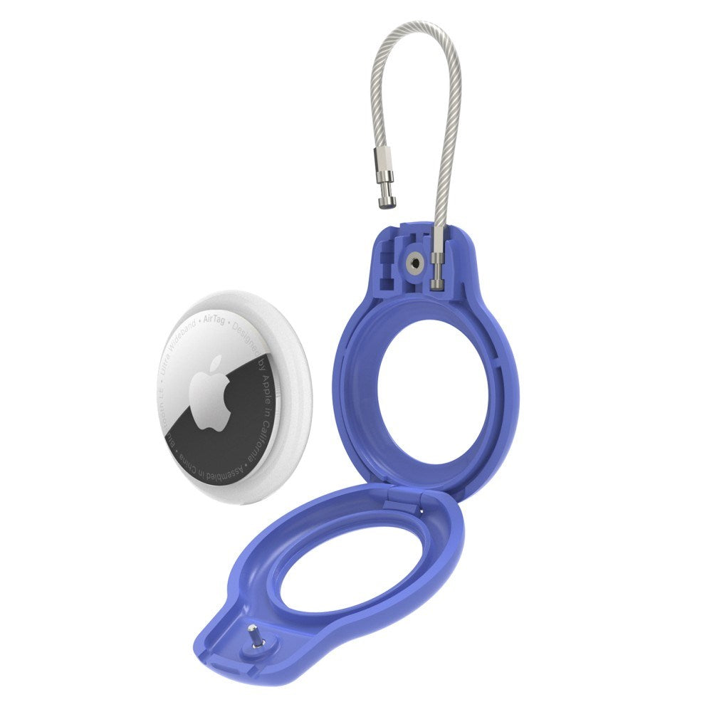 Hard Plast AirTag Deksel m. Wire - Blå