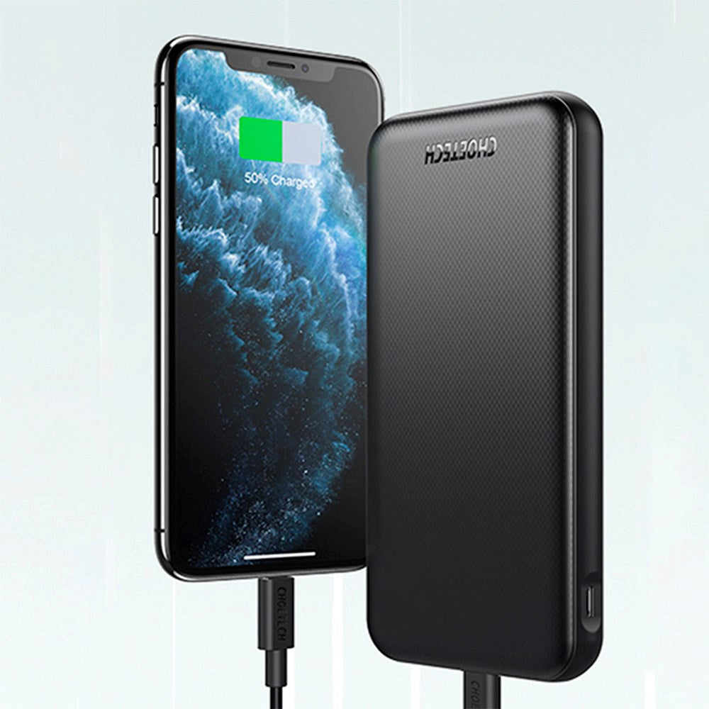 Choetch Powerbank 20W m. USB-A / USB-C (PD) 10.000 mAh - Svart