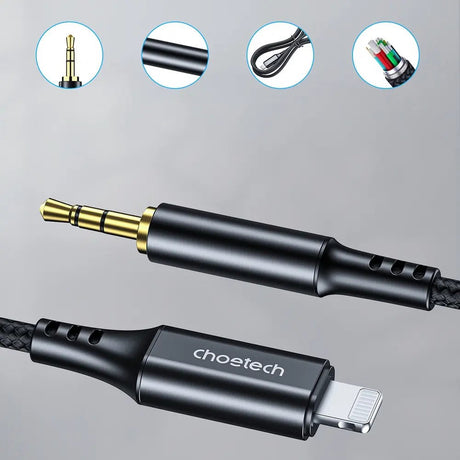 Choetech AUX007 Lightning til 3.5mm Minijack Kabel - 1m - Svart