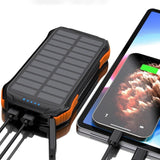 Choetech Powerbank med Solcelle - 2 x USB-A 10W & Qi-lading - 10 000 mAh - Svart