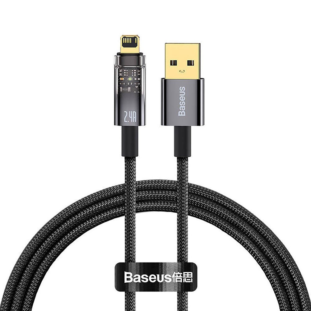 Baseus Explorer Series 2.4A - USB-A til Lightning Kabel - 1m - Svart