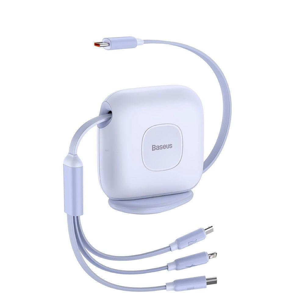 3-i-1 Multi Cable Baseus USB-C til USB-C, Micro USB og Lightning - Lavendel