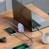 3-i-1 Multi Cable Baseus USB-C til USB-C, Micro USB og Lightning - Lavendel