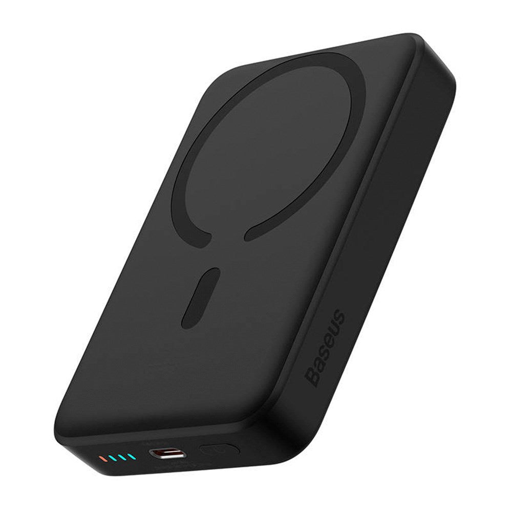 Baseus Mini 30W Magnetisk Powerbank med USB-C PD & Qi Trådløs Lading - 10 000 mAh - MagSafe Kompatibel - Sort