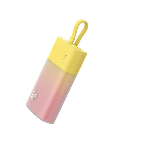 Baseus Popsicle 5200mAh Powerbank 20W med Innebygd Lightning Kabel - Rosa / Gul
