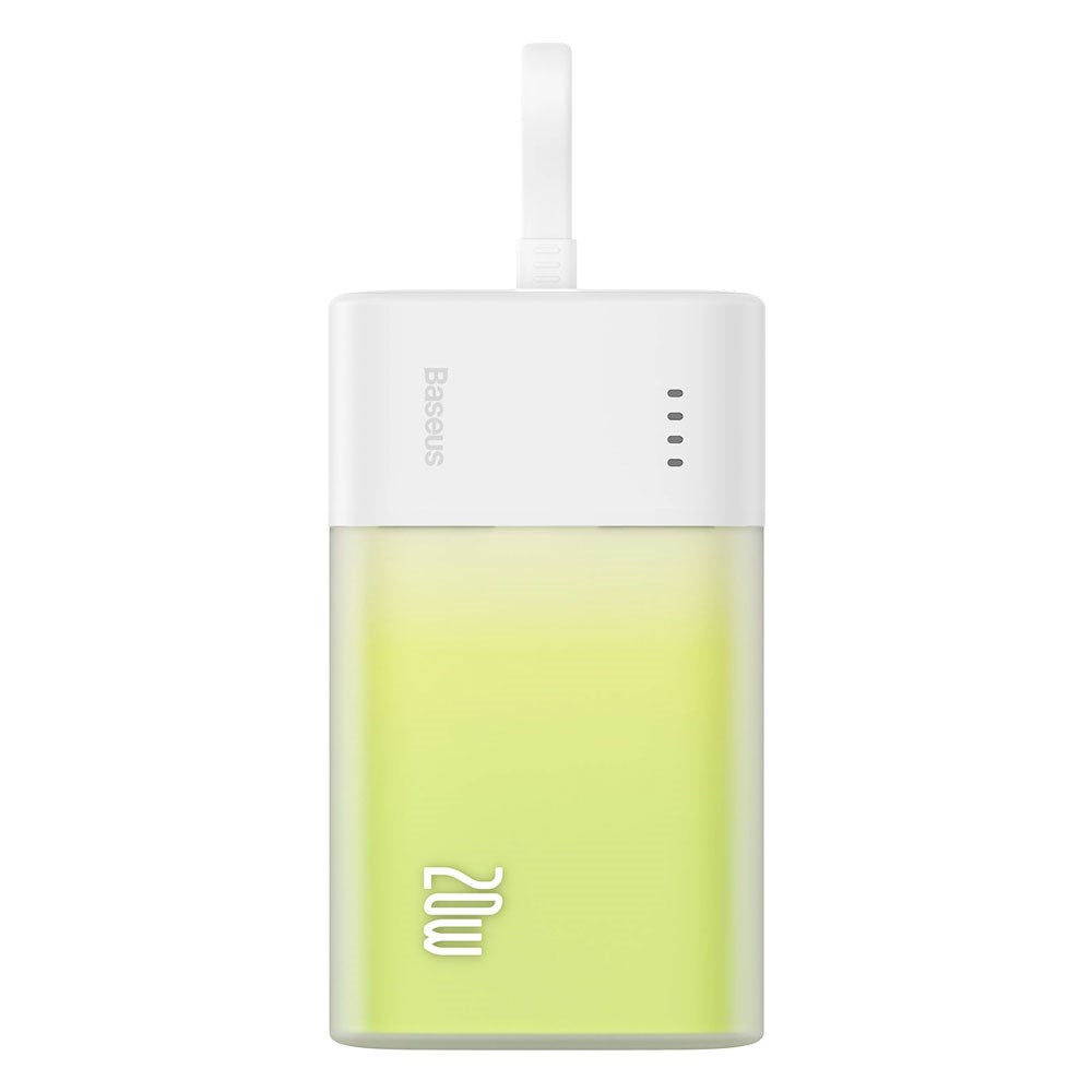 Baseus Popsicle 5200mAh Powerbank 20W med Innebygd Lightning Kabel - Hvit / Grønn