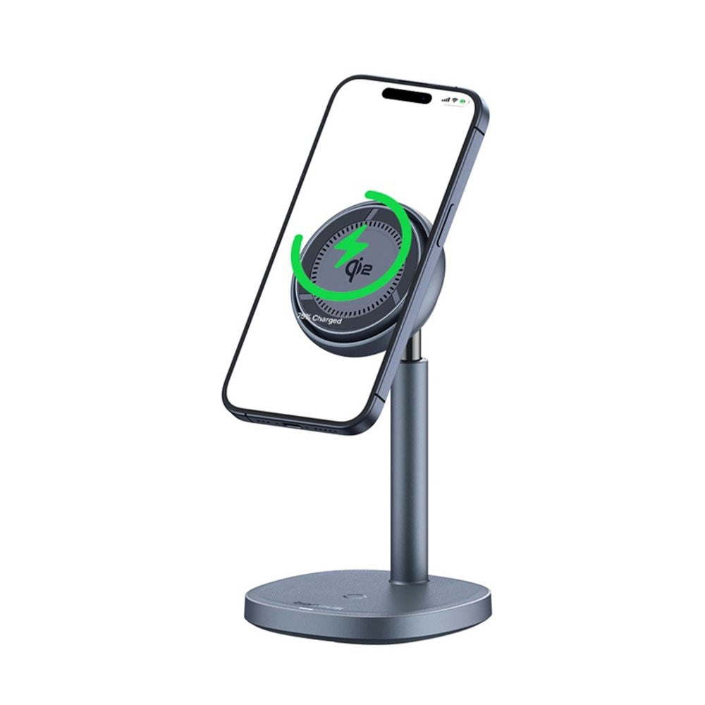 Baseus Orbit 2 Pro 2-i-1 Mobilstativ med 20W Trådløs Lading - MagSafe / Qi2 Kompatibel - Grå